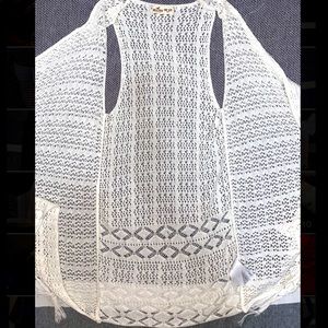 Hollister knit western style vest with fringe
